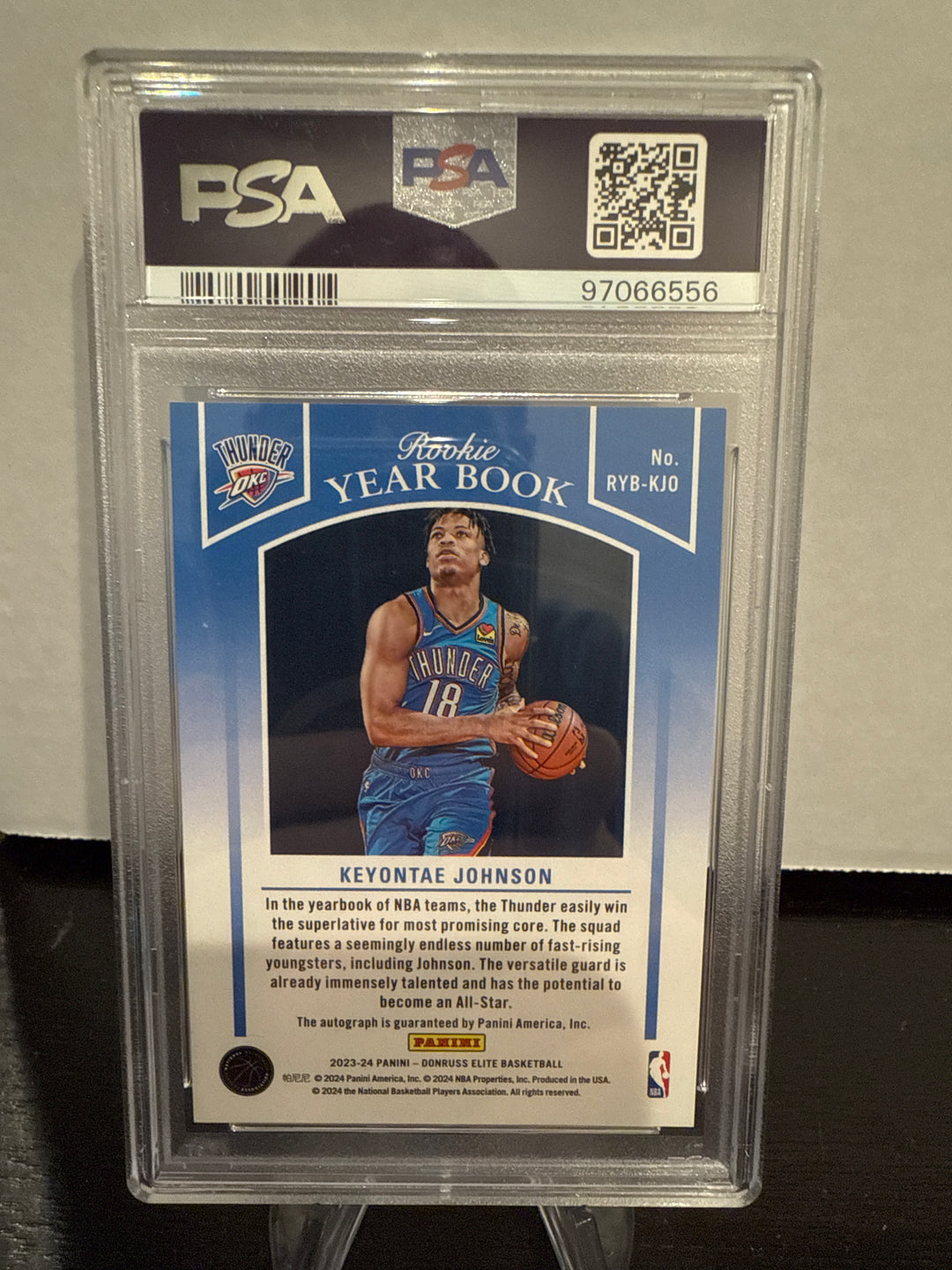 Keyontae Johnson 2023 Panini Donruss Elite Rookie Yearbook Auto, PSA 10 Gem Mint