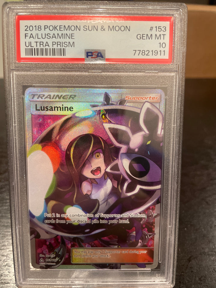 Pokémon TCG 2018 Lusamine Ultra Prism Sun & Moon, 153/156, PSA 10 Gem Mint