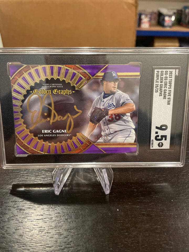 Eric Gagne 2023 Topps Five Star Golden Graphs Auto, Purple, 25/25, SGC 9.5 Gem Mint