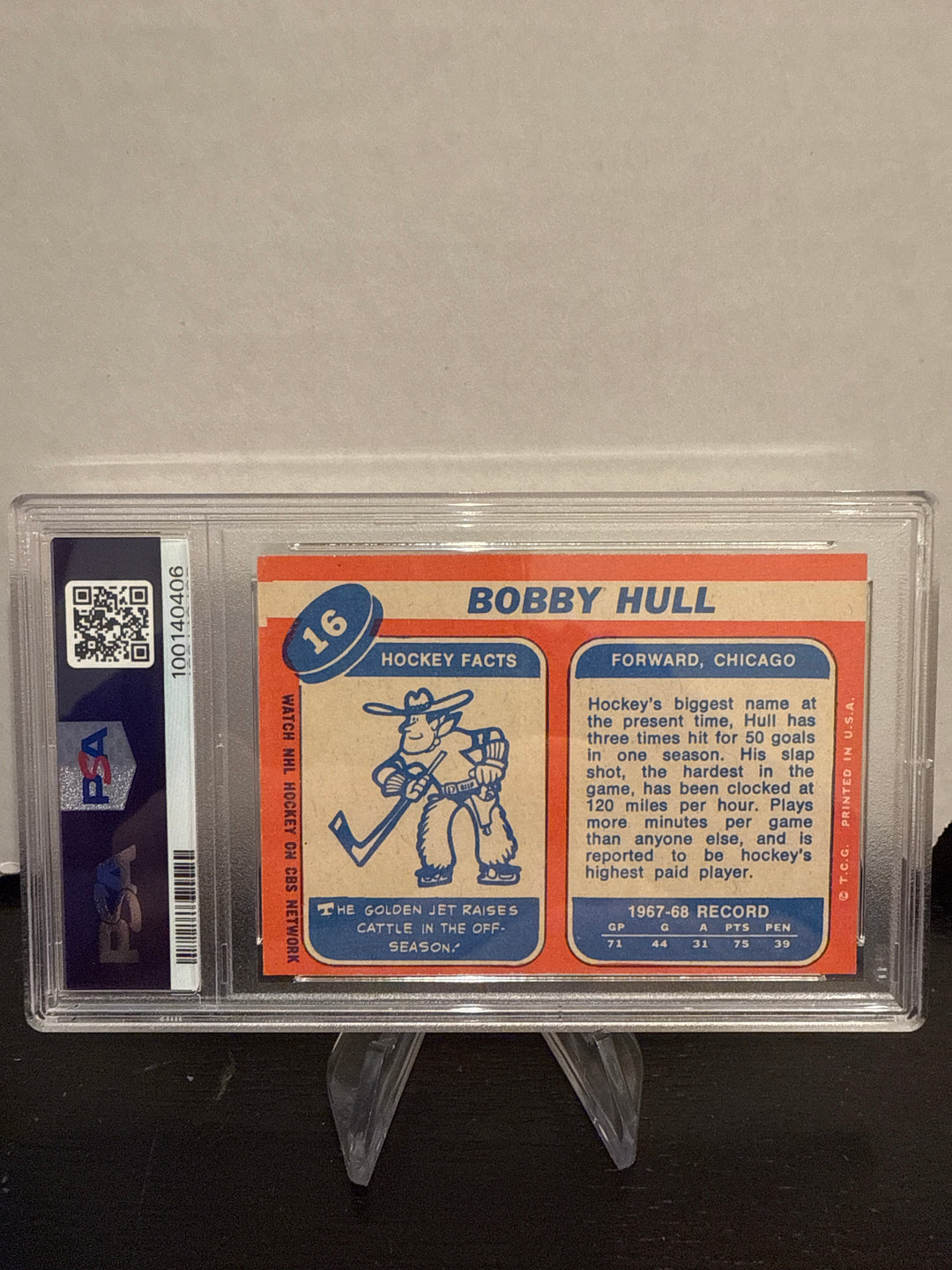 Bobby Hull 1968 Topps, PSA 5