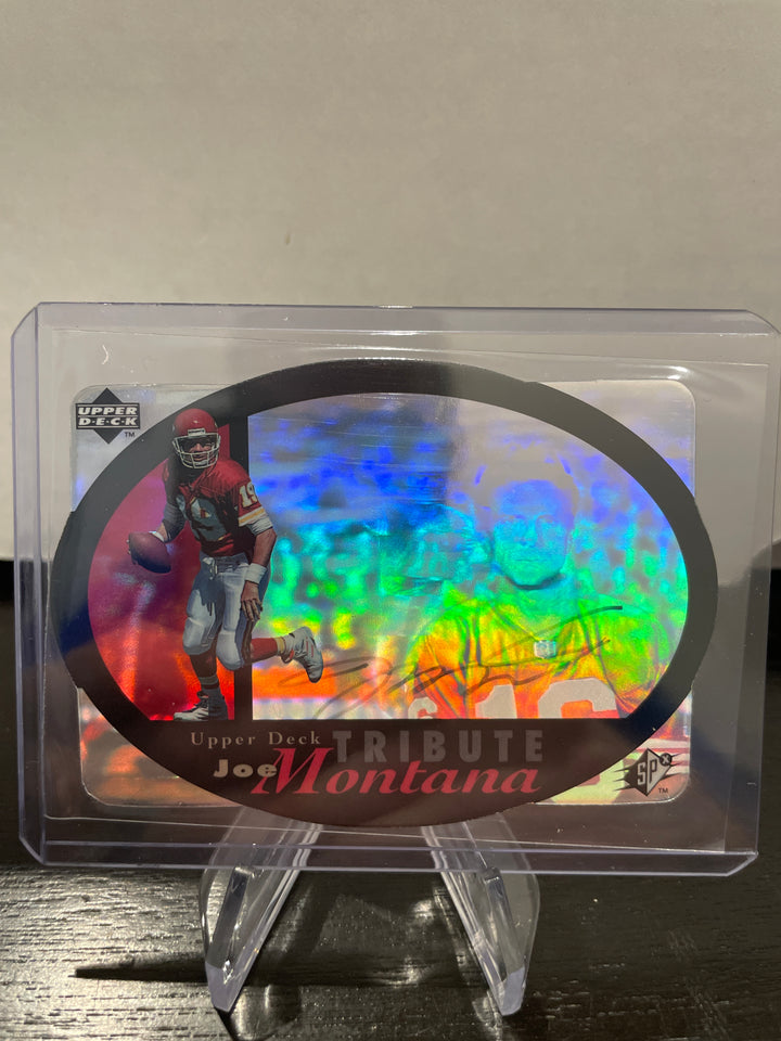 Joe Montana 1996 Upper Deck SPX Tribute Die Cut Holo Auto