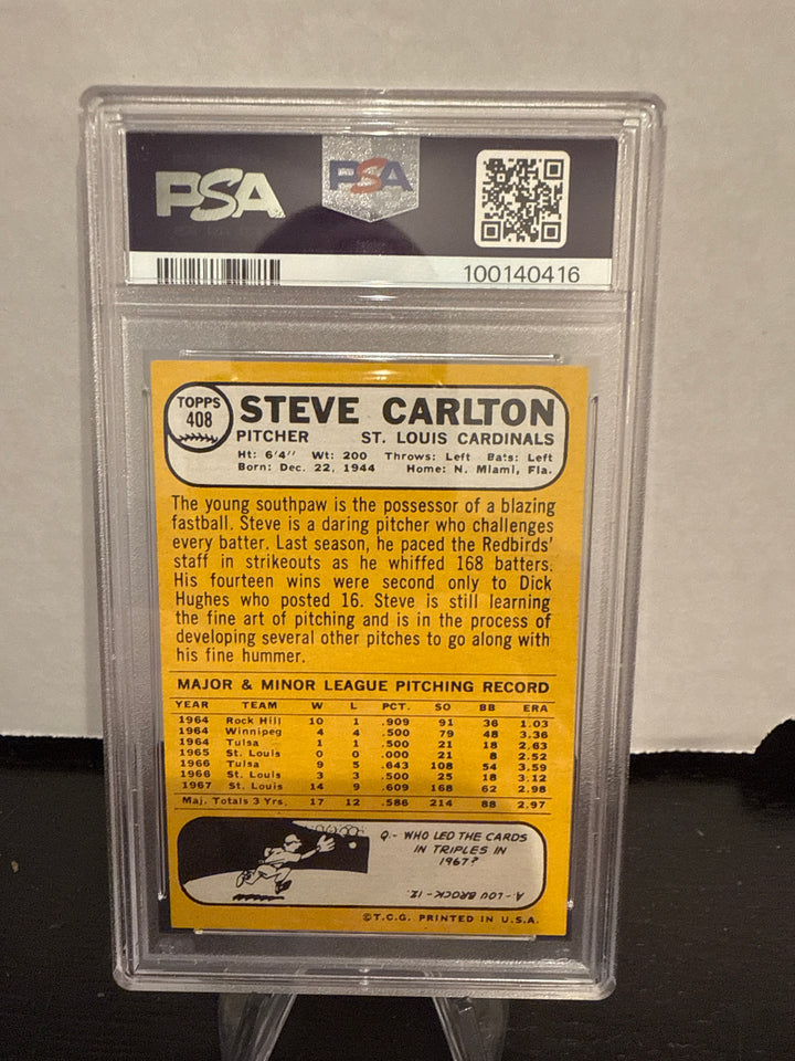 Steve Carlton 1968 Topps, PSA 7