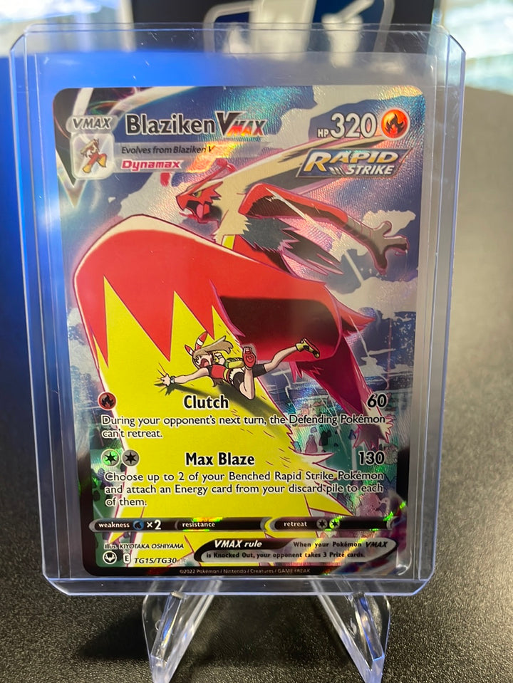 Pokemon TCG 2022 Blaziken VMax  Silver Tempest Ultra Rare Holofoil, TG15/TG30