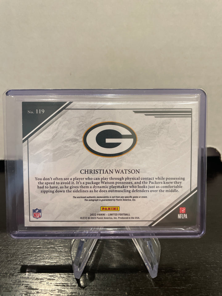 Christian Watson 2022 Panini Limited Rookie Patch Auto, 36/49