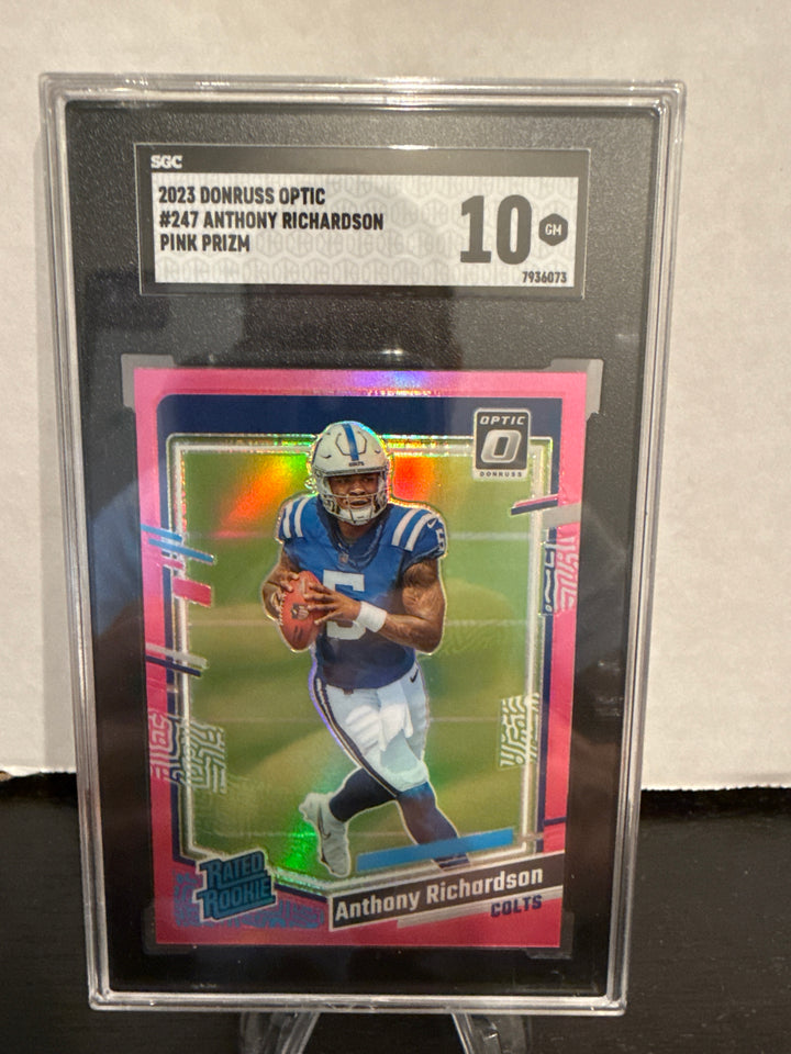 Anthony Richardson 2023 Donruss Optic Pink Prizm Rookie, SGC 10 Gem Mint