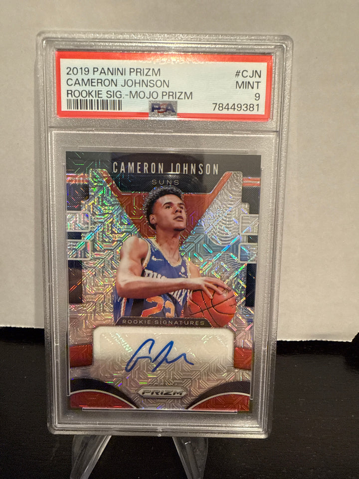 Cameron Johnson 2019 Panini Prizm Rookie Auto Mojo, 24/25, PSA 9 Mint