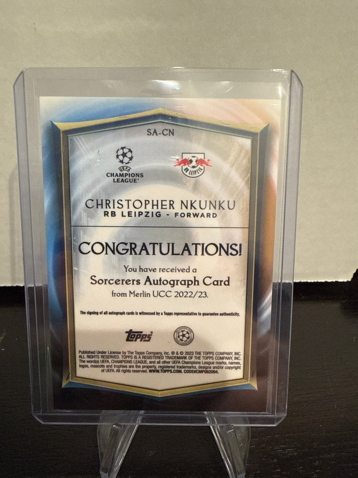 Christopher Nkunku 2023 Topps Merlin UEFA Club Champions Auto