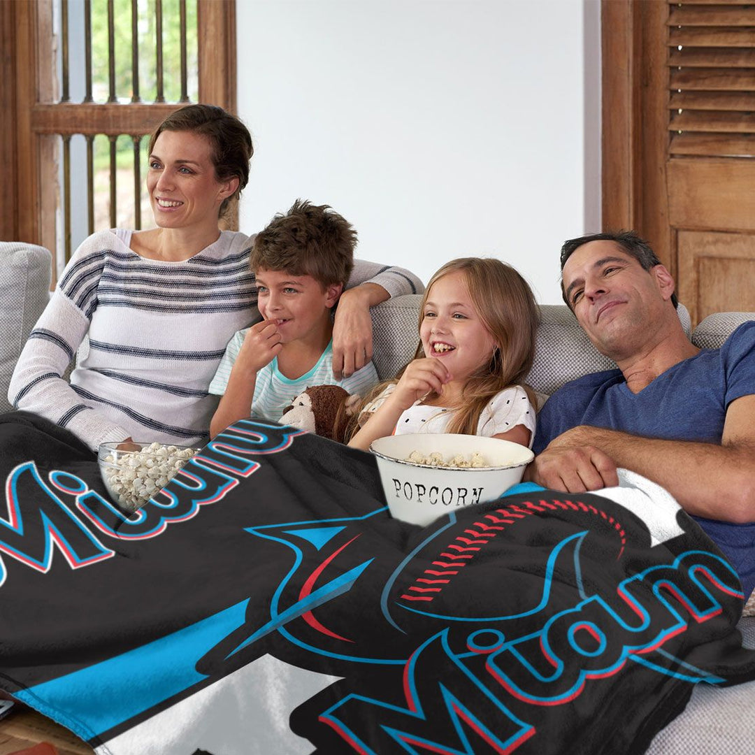 Miami Marlins Ultra Soft Fleece Blanket - 50" x 60"