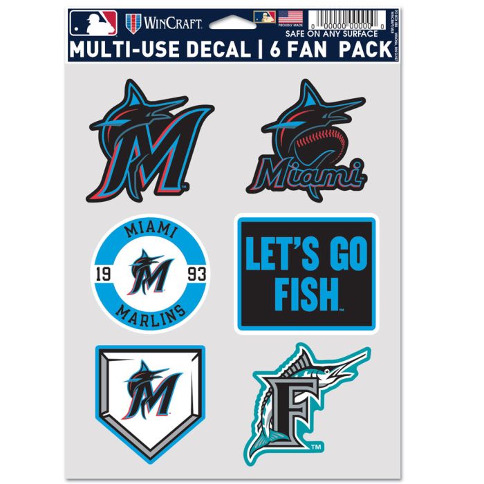 Miami Marlins Multi Use Decal Fan Set