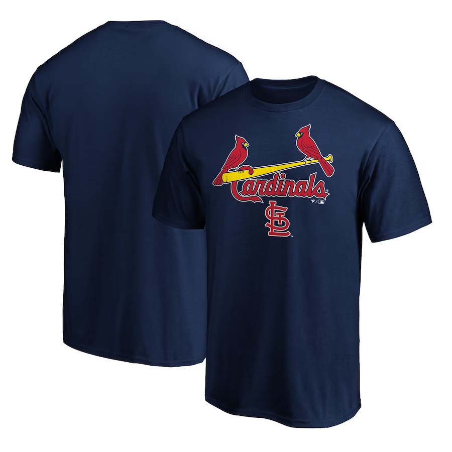 St. Louis Cardinals Team Logo Lockup Navy T-Shirt